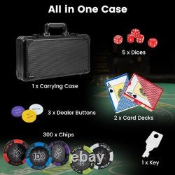 Complete 300 PCS Poker Chips Set in Aluminum Case