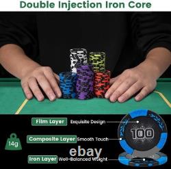 Complete 300 PCS Poker Chips Set in Aluminum Case