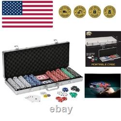 Complete 500-Count Clay Poker Chip Set with Carrying Case Entertain Everyone