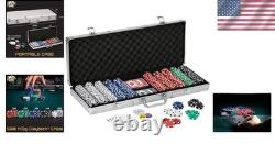 Complete 500-Count Clay Poker Chip Set with Carrying Case Entertain Everyone