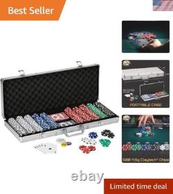Complete 500 Piece Texas Hold'em Poker Set with Travel-Friendly Aluminum Case
