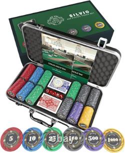 Complete Poker Set with 300 Ceramic Chips & Case for Casino Games