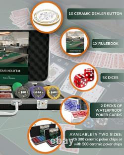 Complete Poker Set with 300 Ceramic Chips & Case for Casino Games
