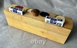 Complete Set 1908 Design Vintage Antique Clay Poker Chips Embossed withRams Head