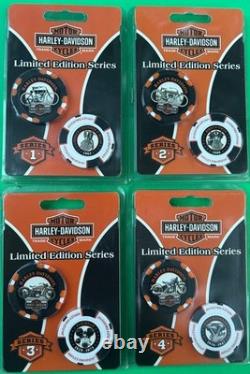 Complete Set of 10 Harley Davidson Poker Chips Limited Edition Series 1903-2017