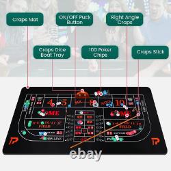 Craps Tabletop Game Set with 35 70 Rubber Craps Tabletop Mat, 48 11 Rubber