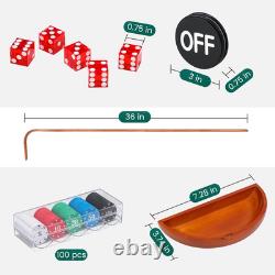 Craps Tabletop Game Set with 35 70 Rubber Craps Tabletop Mat, 48 11 Rubber