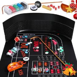 Craps Tabletop Game Set with 35 70 Rubber Craps Tabletop Mat, 48 11 Rubber