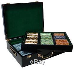 Custom 500 Ct Monte Carlo Chip Set Hi Gloss Wooden Case