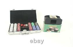 Custom Design Poker Chip Set withCase, Poker Size Playing Cards and Card Shuffler