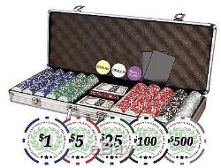 Custom Poker Chip Set Texas Holdem Professional Clay 500 Las Vegas Case World