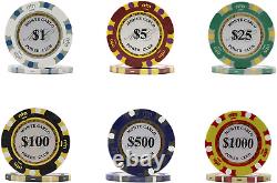 DA VINCI Monte Carlo Poker Club Set of 500 14 Gram 3 Tone Chips with Upgrade Din