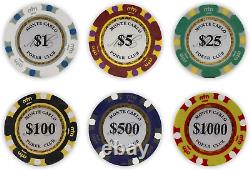 DA VINCI Monte Carlo Poker Club Set of 500 14 Gram 3 Tone Chips with Upgrade Din