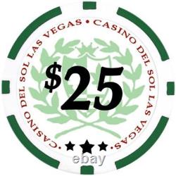 DA VINCI Professional Casino Del Sol Poker Chips Set with Case (Set of 500), 11