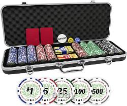 DA VINCI Professional Set of 500 11.5 Gram Casino Del Sol Poker Chips with Denom