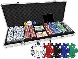 Da Vinci 500 Piece Executive 11.5 Gram Poker Chip Set with Case, 2 Decks of Plas