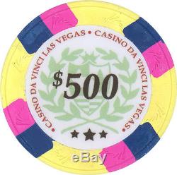 Da Vinci Casino Las Vegas 500 Poker Chip Set 10g w Case Tri Color like Paulson