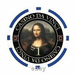 Da Vinci Masterworks Poker Chip Set with 500 Chips with Denominations, 2 Deck