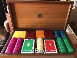 Dal Negro Exquisite 272 piece Poker Chip Set in Beautiful Walnut Box