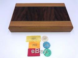 Dal Negro Of Italy Walnut Poker Chip Set With 2 Decks Of Cards
