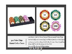 Deluxe 300 Poker Chips Set Poker Set 300 Chips, Shock Resistant Case, 2 Ton
