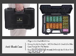 Deluxe 300 Poker Chips Set Poker Set 300 Chips, Shock Resistant Case, 2 Tones