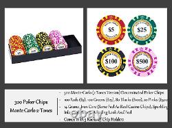 Deluxe 300 Poker Chips Set Poker Set 300 Chips, Shock Resistant Case, 2 Tones