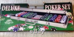 Deluxe 500 Poker Texas Hold Em Chip Set w Case Chips 11.5 Gram