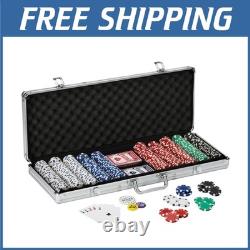 Deluxe Texas Hold'em Poker Chip Set 500 Chips with Case