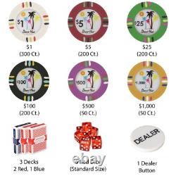 Desert Heat Poker Chips Set 1000 Heavyweight (13.5-Gram) Clay Composite Chi