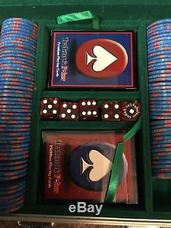 Desert Sands Ceramic Poker Chip Set WITH Aluminum case CARDS & DICE. Nevada Jack