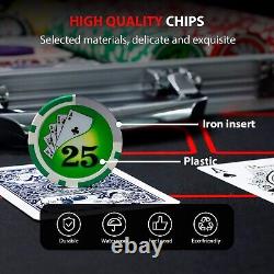 Durable Aluminum Poker Chip Set with 500 Casino Chips Perfect for Gatherings