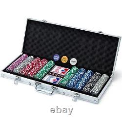 ECOTOUGE Poker Chip Set 500 with Case, Poker Set with 11.5 Gram Chips, Cards