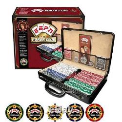 ESPN 500 Piece Championship Edition Poker Chip Set with Genuine Leather Case