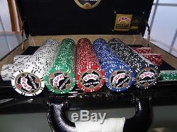 ESPN 500 Piece Championship Edition Poker Chip Set with Genuine Leather Case