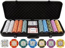 Exclusive 13.5 Gram Clay Poker Chips 500 Piece Set with Adventure-Ready Case