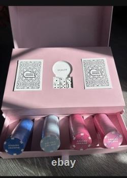 Exclusive Ariana Grande Poker Set Pink Blue Chips with Dice & Cards RARE