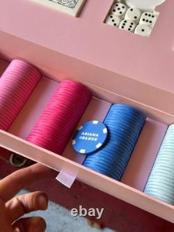 Exclusive Ariana Grande Poker Set Pink Blue Chips with Dice & Cards RARE