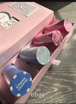 Exclusive Ariana Grande Poker Set Pink Blue Chips with Dice & Cards RARE