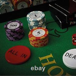 Exclusive Poker Set 300 pcs, 14 Gram Clay Poker Chips for Texas Holdem, Black