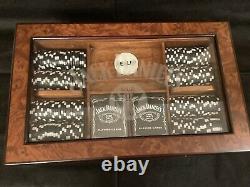 Extremely Rare Jack Daniels Clay Poker Chip Set and Glass Display Case
