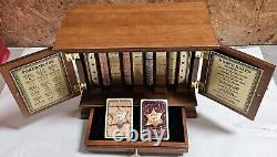 FRANKLIN MINT ACES & EIGHTS POKERS SET with WOODEN DISPLAY CASE & Board