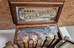 FRANKLIN MINT ACES & EIGHTS POKERS SET with WOODEN DISPLAY CASE & Board