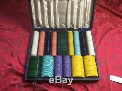 Fabulous Vintage Gaming Poker Chips Set Big Old Counters Very Early Plastic Best