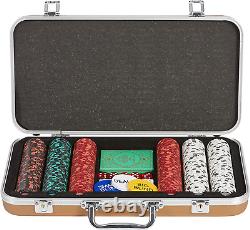 Fake ACES-300 Piece 14 Gram Clay Composite Poker Chip Set with Case. Premium Pla