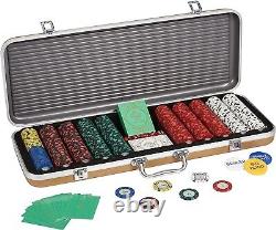 Fake ACES-500 Piece 14 Gram Clay Composite Poker Chip Set, Premium Playing Cards
