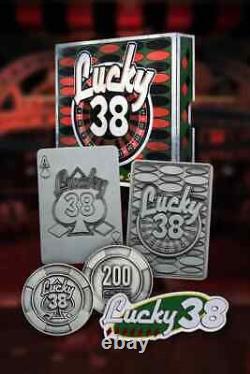 Fallout 4 76 New Vegas Lucky 38 Metal Casino Set Card Poker Chip Coin Pin Figure