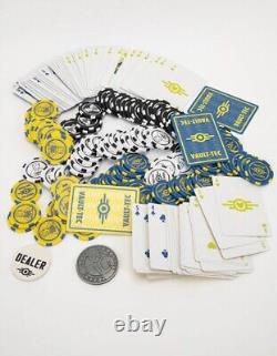 Fallout 4 76 New Vegas Vault Tec Chips Poker Playing Card Deck Set /w Case