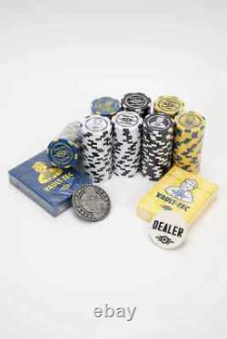 Fallout Vault Tec Chips Poker Playing Card Deck Set Case Official NEW