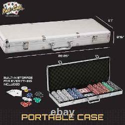 Fat Cat 11.5 Gram Texas Hold'em Claytec Poker Chip Set with Aluminum Case, 500